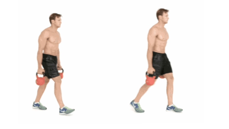 Farmer's Walk exercise with kettlebells for a slim figure